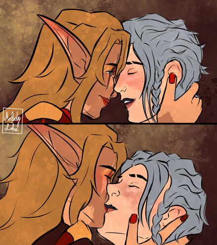 Alba de Riva kissing Ambroise de Riva